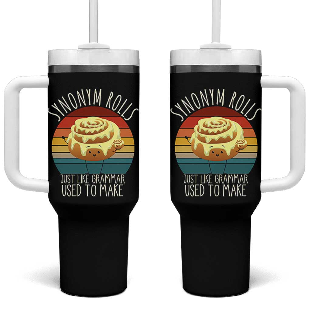Funny English Grammar Tumbler With Handle Synonym Rolls Just Like Grammar Used To Make
