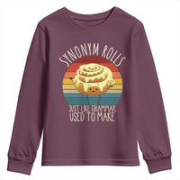Funny English Grammar Youth Sweatshirt Synonym Rolls Just Like Grammar Used To Make - Wonder Print Shop