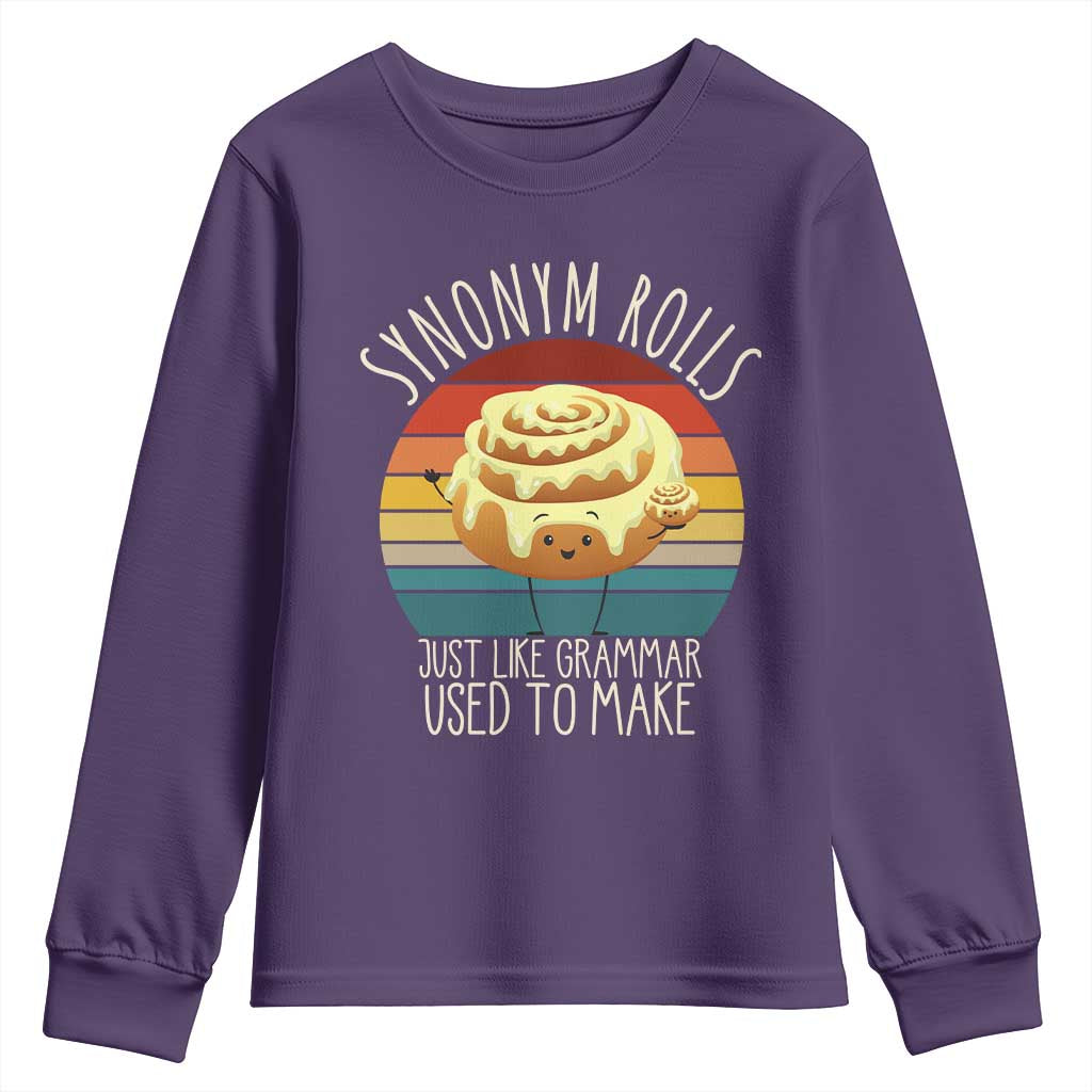 Funny English Grammar Youth Sweatshirt Synonym Rolls Just Like Grammar Used To Make - Wonder Print Shop