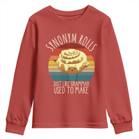 Funny English Grammar Youth Sweatshirt Synonym Rolls Just Like Grammar Used To Make - Wonder Print Shop