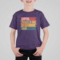 Funny English ELA Teacher T Shirt For Kid Capital Letters And Periods Bruh - Wonder Print Shop