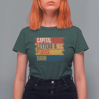 Funny English ELA Teacher T Shirt For Women Capital Letters And Periods Bruh - Wonder Print Shop