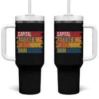 Funny English ELA Teacher Tumbler With Handle Capital Letters And Periods Bruh