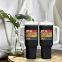 Funny English ELA Teacher Tumbler With Handle Capital Letters And Periods Bruh