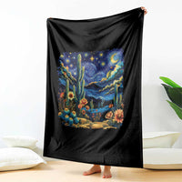Desert Night Cactus Starry Night Arizona Stars Sky Nature Lover Gift Throw Blanket