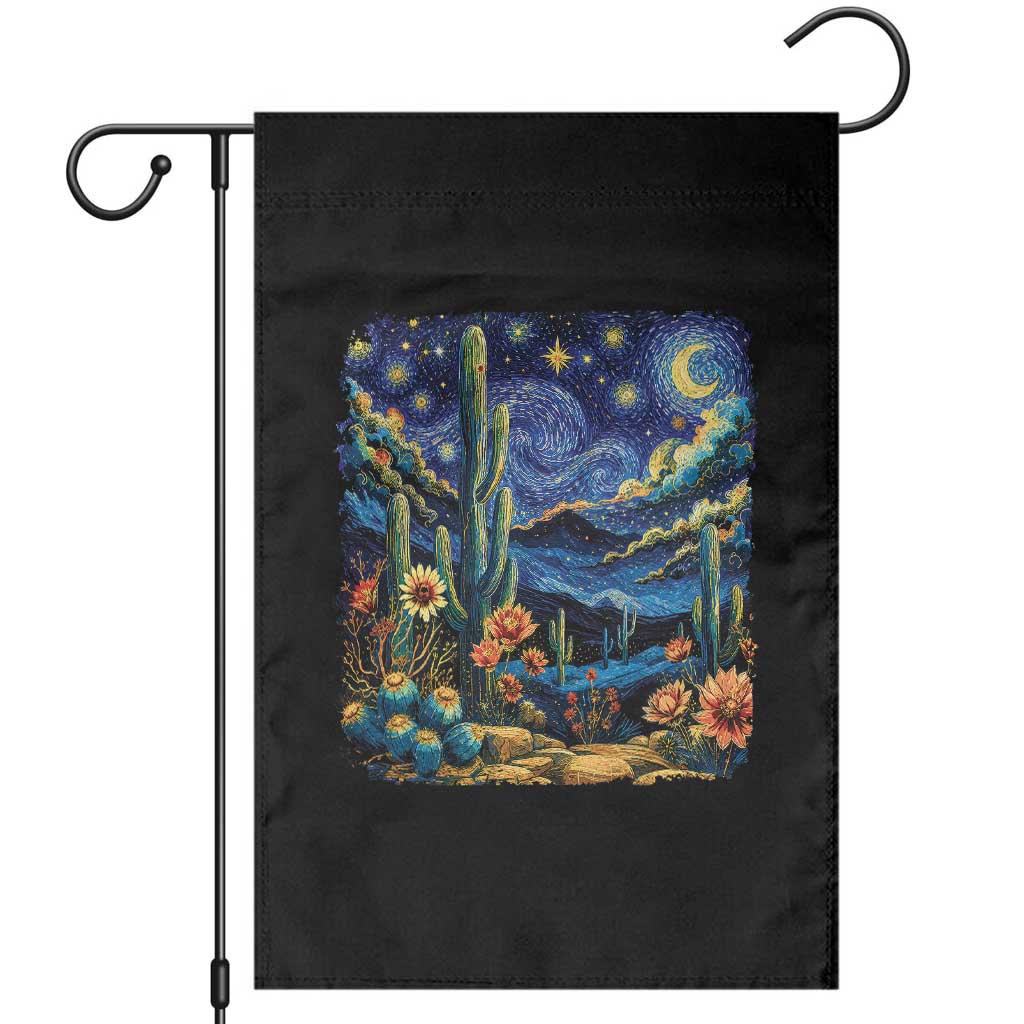 Desert Night Cactus Starry Night Arizona Stars Sky Nature Lover Gift Garden Flag