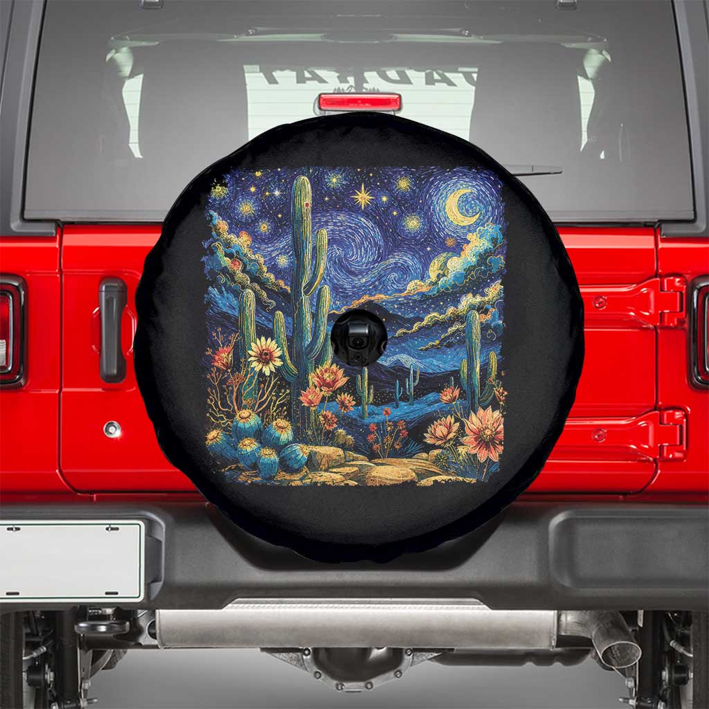 Desert Night Cactus Starry Night Arizona Stars Sky Nature Lover Gift Spare Tire Cover