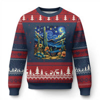 Desert Night Cactus Starry Night Arizona Stars Sky Nature Lover Gift Ugly Christmas Sweater