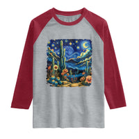 Desert Night Cactus Starry Night Arizona Stars Sky Nature Lover Gift Raglan Shirt