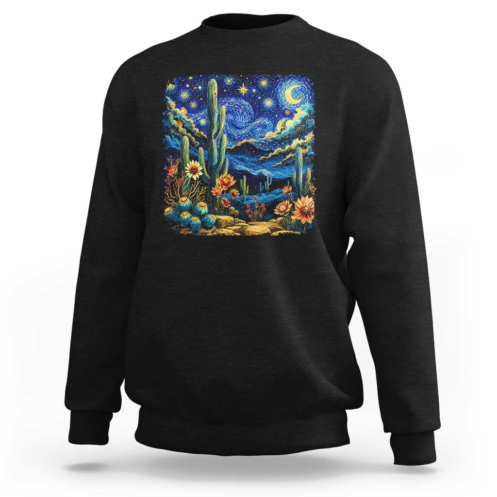 Desert Night Cactus Starry Night Arizona Stars Sky Nature Lover Gift Sweatshirt