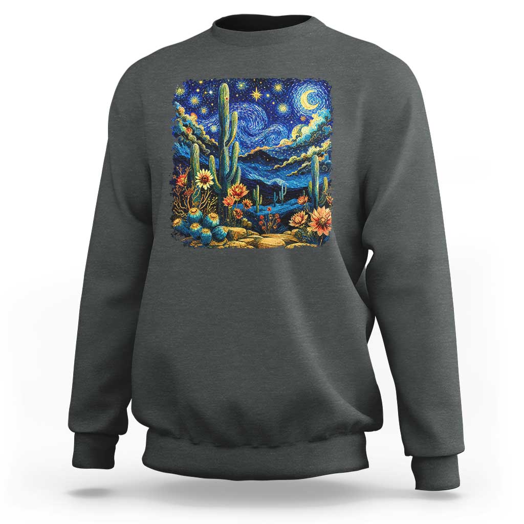 Desert Night Cactus Starry Night Arizona Stars Sky Nature Lover Gift Sweatshirt