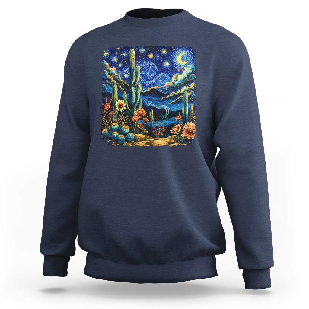 Desert Night Cactus Starry Night Arizona Stars Sky Nature Lover Gift Sweatshirt