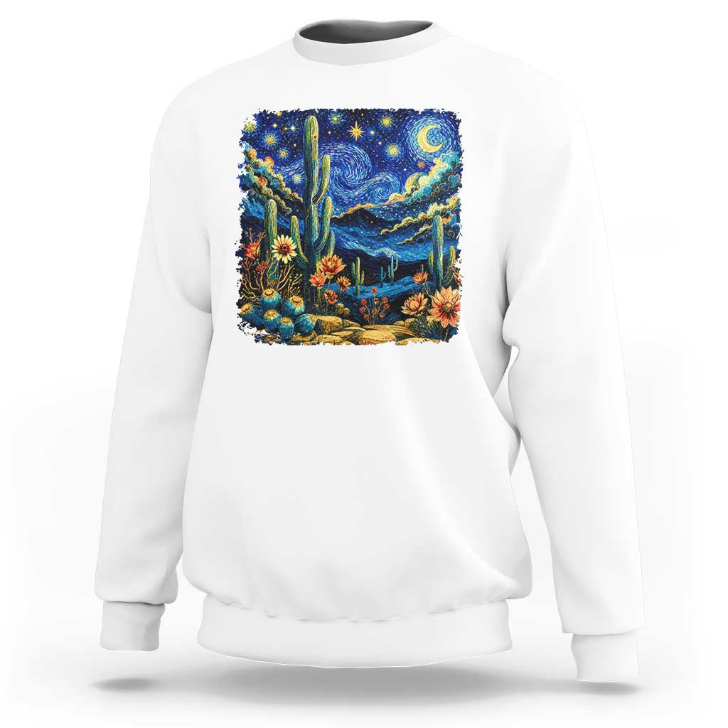 Desert Night Cactus Starry Night Arizona Stars Sky Nature Lover Gift Sweatshirt