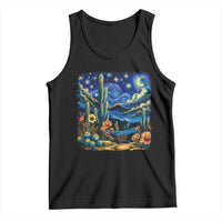Desert Night Cactus Starry Night Arizona Stars Sky Nature Lover Gift Tank Top
