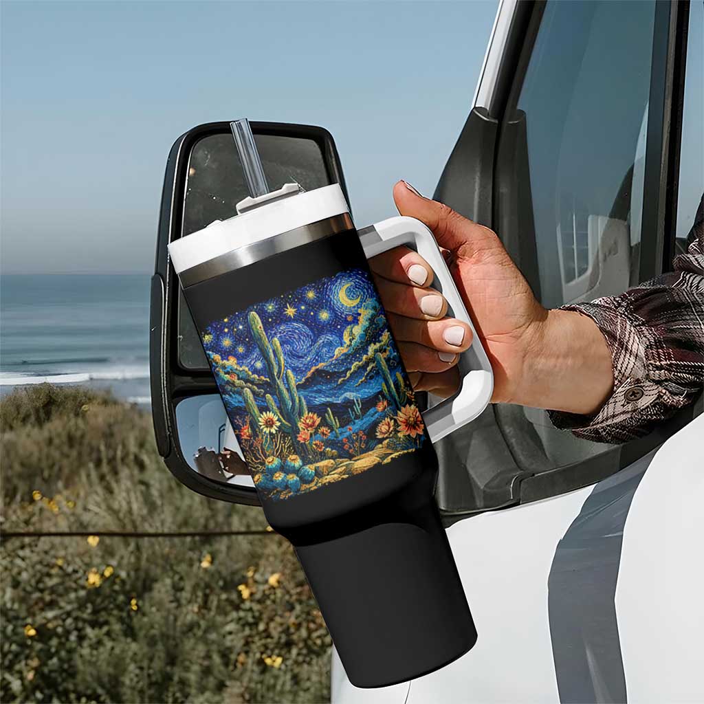 Desert Night Cactus Starry Night Arizona Stars Sky Nature Lover Gift Tumbler With Handle