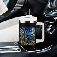 Desert Night Cactus Starry Night Arizona Stars Sky Nature Lover Gift Tumbler With Handle