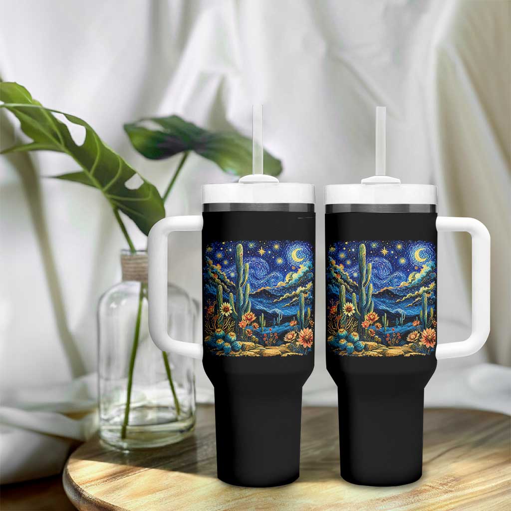 Desert Night Cactus Starry Night Arizona Stars Sky Nature Lover Gift Tumbler With Handle