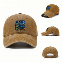 Desert Night Cactus Starry Night Arizona Stars Sky Nature Lover Gift Washed Cotton Baseball Cap