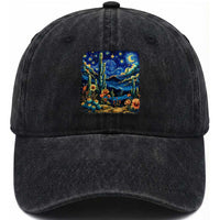 Desert Night Cactus Starry Night Arizona Stars Sky Nature Lover Gift Washed Cotton Baseball Cap
