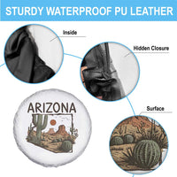 Arizona State Map Desert Landscape Cactus Southwest Spare Tire Cover