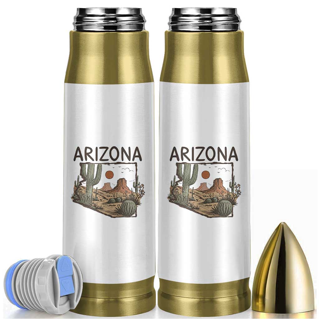 Arizona State Map Desert Landscape Cactus Southwest Bullet Tumbler