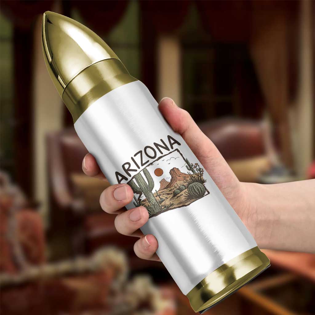 Arizona State Map Desert Landscape Cactus Southwest Bullet Tumbler