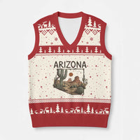 Arizona State Map Desert Landscape Cactus Southwest V-Neck Knit Sweater Vest