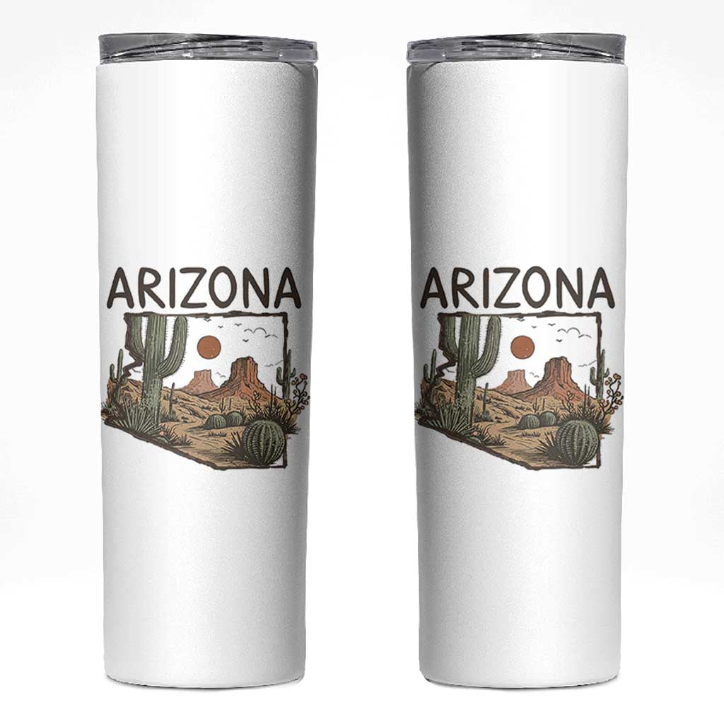Arizona State Map Desert Landscape Cactus Southwest Skinny Tumbler