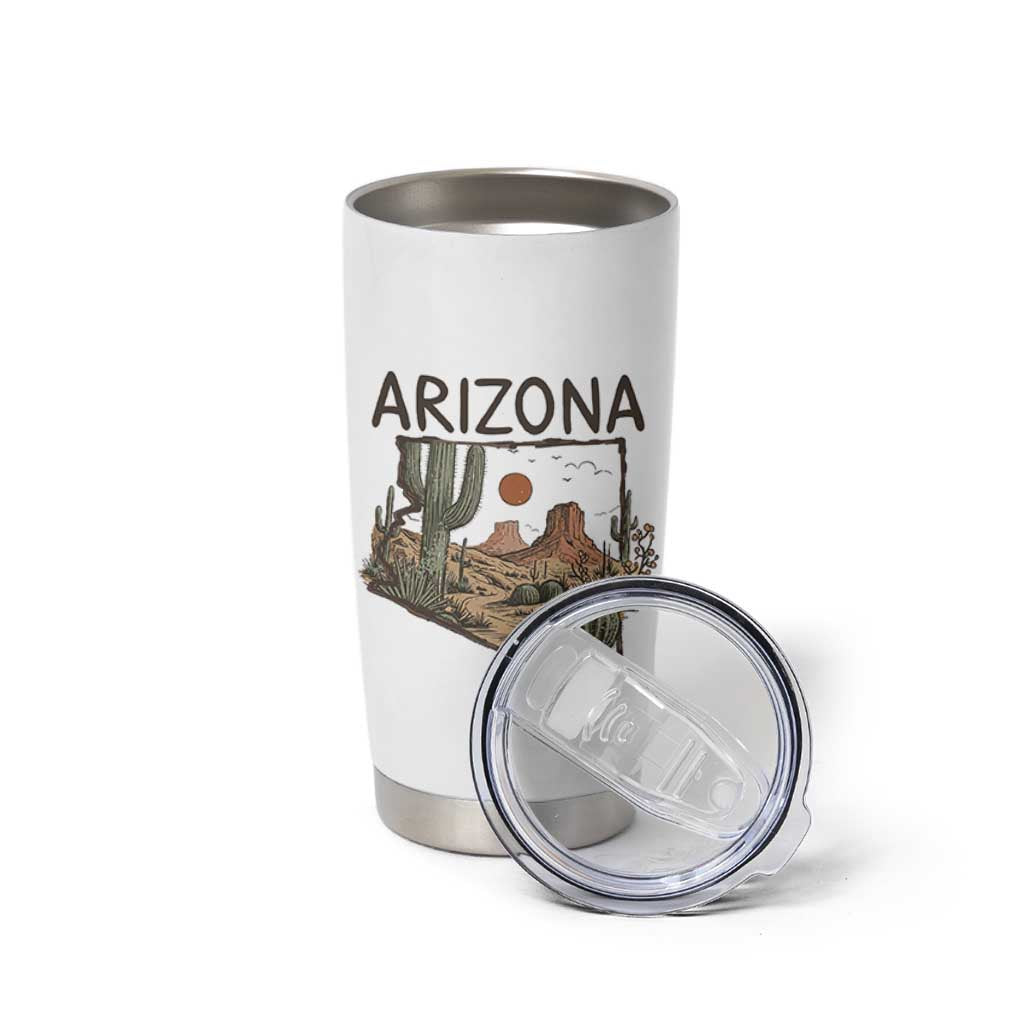 Arizona State Map Desert Landscape Cactus Southwest Tumbler Cup