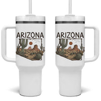 Arizona State Map Desert Landscape Cactus Southwest Tumbler With Handle