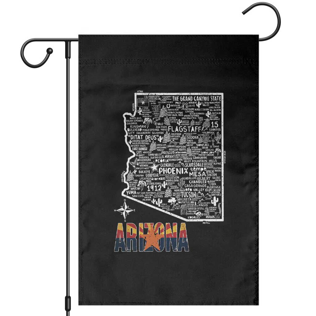 Arizona Map Phoenix Sedona Tucson Southwest Travel Garden Flag