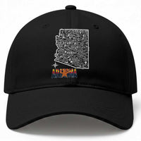 Arizona Map Phoenix Sedona Tucson Southwest Travel Baseball Cap