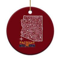 Arizona Map Phoenix Sedona Tucson Southwest Travel Ceramic Ornament