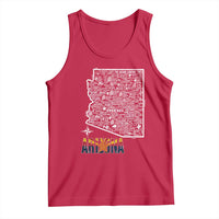Arizona Map Phoenix Sedona Tucson Southwest Travel Tank Top