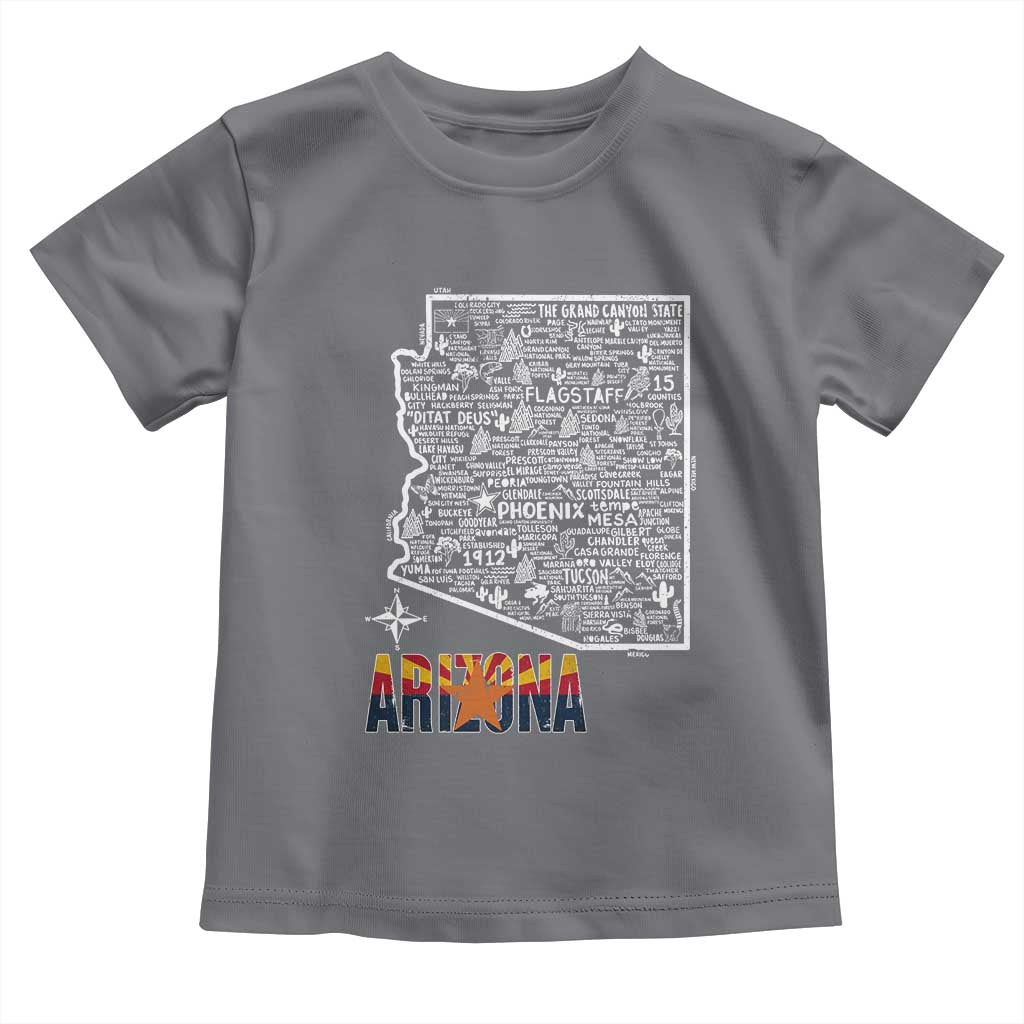 Arizona Map Phoenix Sedona Tucson Southwest Travel Toddler T Shirt