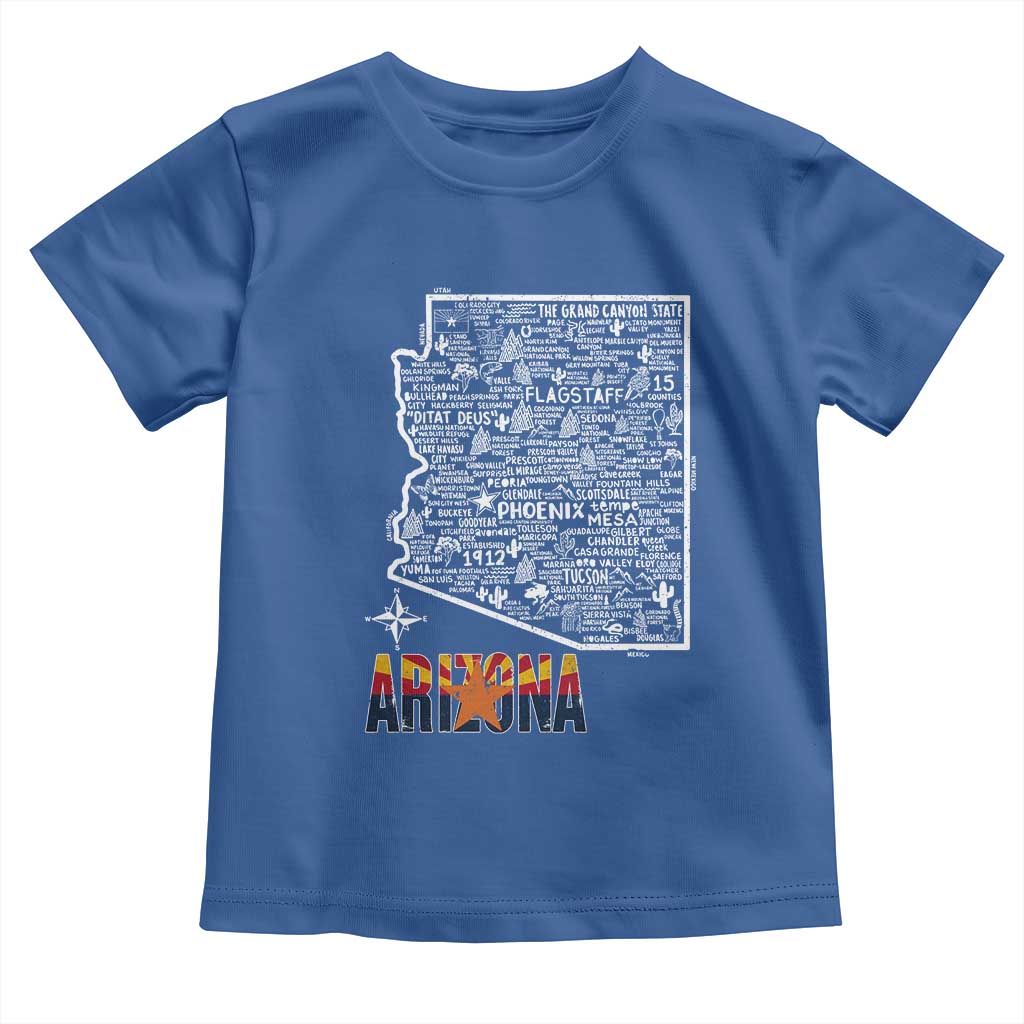 Arizona Map Phoenix Sedona Tucson Southwest Travel Toddler T Shirt