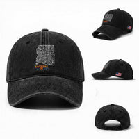 Arizona Map Phoenix Sedona Tucson Southwest Travel Washed Cotton Baseball Cap