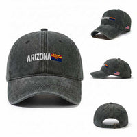 Vintage Arizona AZ State Flag Washed Cotton Baseball Cap