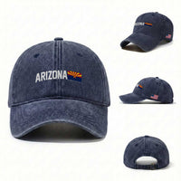 Vintage Arizona AZ State Flag Washed Cotton Baseball Cap
