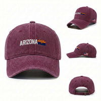 Vintage Arizona AZ State Flag Washed Cotton Baseball Cap