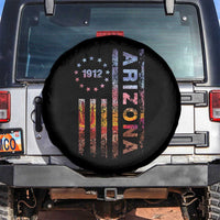 Arizona American Flag Pride Cactus Landscape Established 1912 Spare Tire Cover