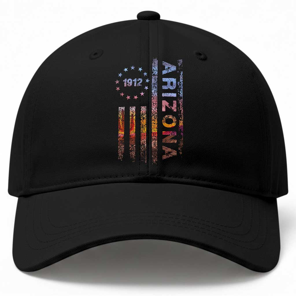 Arizona American Flag Pride Cactus Landscape Established 1912 Baseball Cap