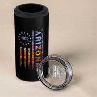 Arizona American Flag Pride Cactus Landscape Established 1912 4 in 1 Can Cooler Tumbler