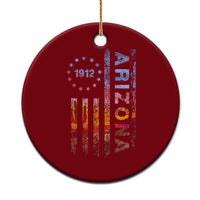 Arizona American Flag Pride Cactus Landscape Established 1912 Ceramic Ornament