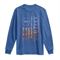 Arizona American Flag Pride Cactus Landscape Established 1912 Long Sleeve Shirt