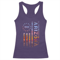 Arizona American Flag Pride Cactus Landscape Established 1912 Racerback Tank Top