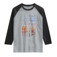 Arizona American Flag Pride Cactus Landscape Established 1912 Raglan Shirt