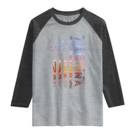 Arizona American Flag Pride Cactus Landscape Established 1912 Raglan Shirt