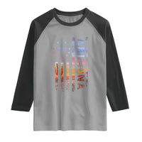 Arizona American Flag Pride Cactus Landscape Established 1912 Raglan Shirt