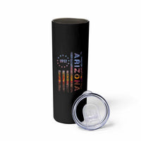 Arizona American Flag Pride Cactus Landscape Established 1912 Skinny Tumbler